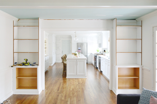 Two Side Bookshelves Constructed Next To Doorway