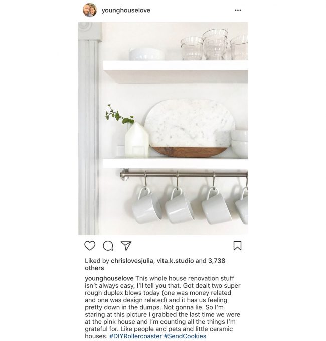 Instagram photo of Beach house kitchen shelves
