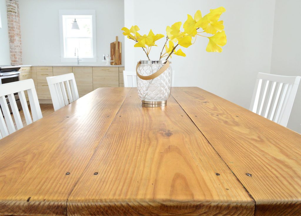 After Photo of Refinished Dining Table With Farmhouse Look